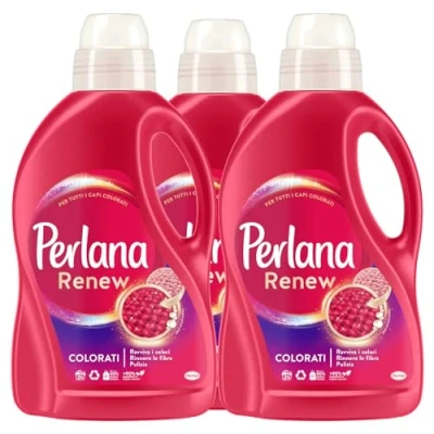 Afbeelding van Perlana Renew Gekleurd vloeibaar wasmiddel voor vernieuwing van de kleur, wasmachine en handwas, neutraliseert slechte geuren op stoffen, vernieuwt kleuren, 24 wasbeurten 3 flessen à 1,44