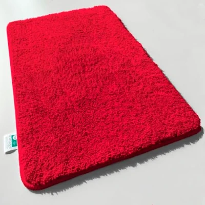 Afbeelding van casa pura Hoogpolige badmat ‘Sky Soft’ zacht, pluizig, wasbaar, antislip badkamertapijt in Shaggy look getest op schadelijke stoffen 16 kleuren, 6 maten 80 x 150 cm rood