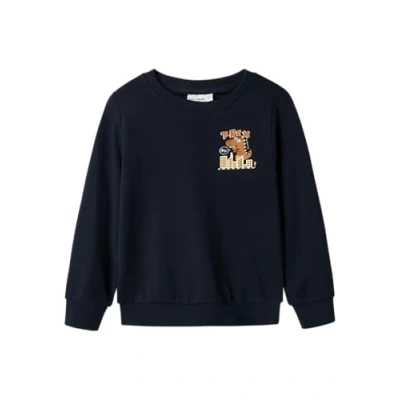 Afbeelding van NAME IT MINI sweater NKMVASHA met backprint donkerblauw