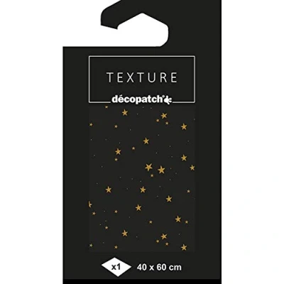 Afbeelding van décopatch TD778C 1 vel 40x60cm papier motief textuur, sterren goud