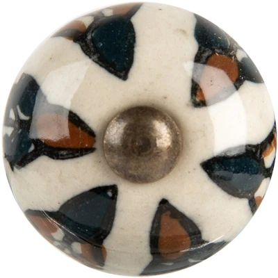 Afbeelding van Clayre &amp; Eef Deurknop Ø 3x3 cm Beige Keramiek