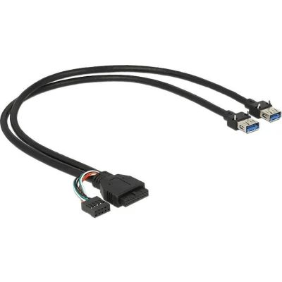 Afbeelding van Delock Kabel USB 3.0 Post Socket + 2.0 &gt; 2 x A