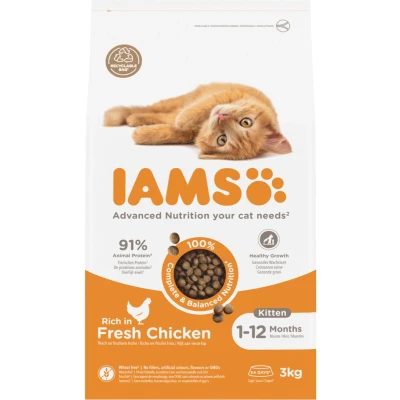 Afbeelding van 3x Iams Kat Kitten/Junior Kip 3 kg