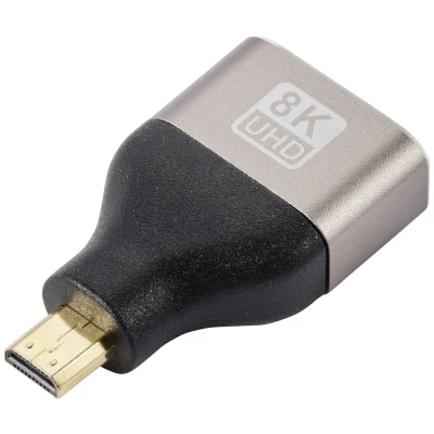 Afbeelding van SpeaKa Professional SP 11302016 HDMI Adapter [1x stekker D micro 1x bus] Zwart, Zilver UHD 8K @ 60 Hz, 4K 120 Hz