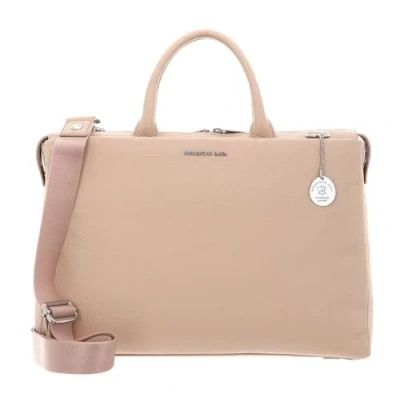 Afbeelding van MANDARINA DUCK Leren Handtas Shopper met laptopvak Mellow Urban Handbag Lamb&#039;s Wool Beige