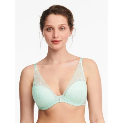 Afbeelding van Passionata dames Maddie voorgevormde plunge bh met overlay van kant in de kleur Mint, maat: E70