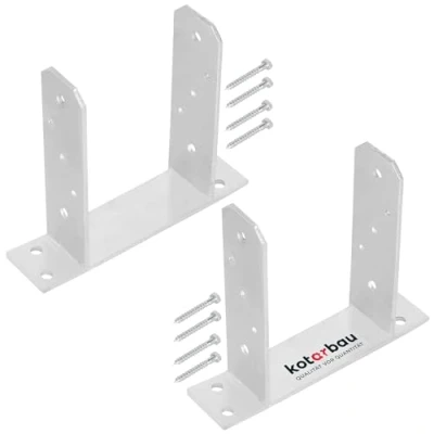 Afbeelding van KOTARBAU® 2 stuks paaldragers 140 mm TT thermisch verzinkt staal paaldrager om vast te pluggen betonanker voor palen houten paalschoen paalanker hekpalen metalen vloervoet vierkante