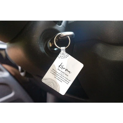 Afbeelding van Sleutelhanger Karma WC papier Quote Uitdeelcadeautjes Plastic