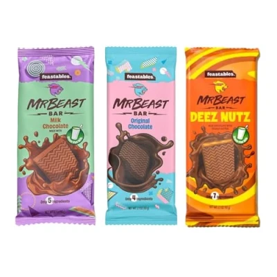 Afbeelding van Feastables MrBeast Try Pack 3 stuks Origineel/Deez gebruik/Milk