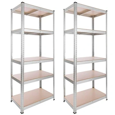 Afbeelding van Arebos zware rekken set van 2 kelderrek opslagrek steekplank 180x75x45cm 5 MDF platen 875 kg