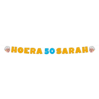 Afbeelding van Sarah Cartoon 50 jaar Letterslinger 17x250cm per stuk