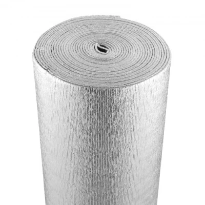 Afbeelding van VEVOR Dubbele reflecterende isolatierol, schuimkern stralende barrière, 3,2 mm 24 &quot;x 25ft, Dubbelzijdige aluminiumfolie EPE schuim warmte reflecterend schild, thermische isolatierol voor raam RV dak