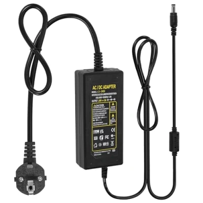 Afbeelding van 24V 5A voeding, 120W spanningsomvormer AC 100 240V naar DC netadapter transformator 5,5mm x 2,5/2,1mm jack, universele stekkeradapter voor ledstrips, LCD monitor, LED driver