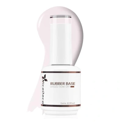 Afbeelding van Nicedeco Rubber Base Gel Nail Polish UV LED Semi permanent Soak Off Nagellak Translucent Kleur Coat 15ML 004
