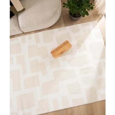 Afbeelding van Scandinavisch Vloerkleed Contour Stone Crème 80x150 Cm