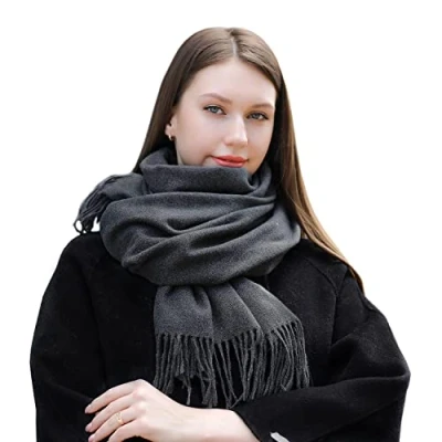 Afbeelding van MASADA Dames Winter Sjaal warme en zachte XXL 200 x 70 cm Donkergrijs