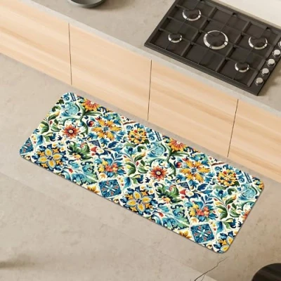 Afbeelding van Comart, Austin Keukentapijt, van polyester, bedrukt, antislip, tegels, 50 x 130 cm