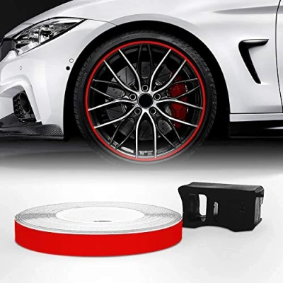 Afbeelding van 4R Quattroerre.it 10361 decoratieve strips voor velgen met applicator, Wheel Trim Stripes rood, 5 mm x 6 mt