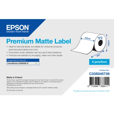 Afbeelding van Epson Premium Matte Label Continuous Roll: 203mm x 60m