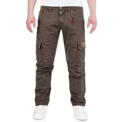 Afbeelding van TimeZone RogerTZ Roger Cargobroek voor heren, casual modern, Washed Brown, 32W / 34L
