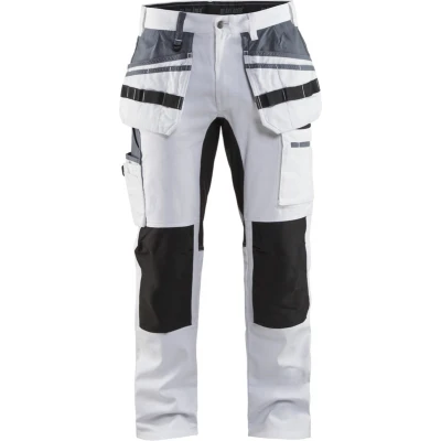 Afbeelding van Blaklader Schilders werkbroek met stretch 1910 1000 Wit/zwart C46