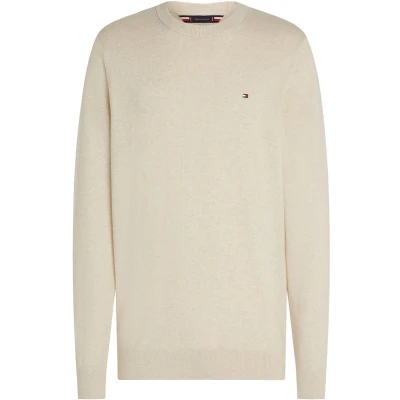 Afbeelding van Tommy Hilfiger Pullover Kashmir Ecru maat L Heren met Regular fit Pasvorm Suitable Herenkleding