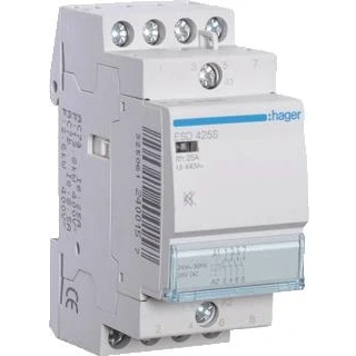 Afbeelding van Hager magneetschakelaar ac esd 4no 25 1 400v 8 5 3 kw u spoel 24v 50hz 60hz esd425s