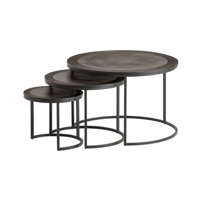 Afbeelding van Siena salontafel set van 3, Black