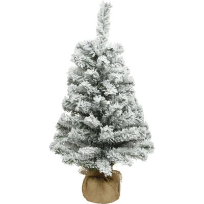 Afbeelding van Imperial mini kunstkerstboom d46h90 cm groen/wit kerst Everlands