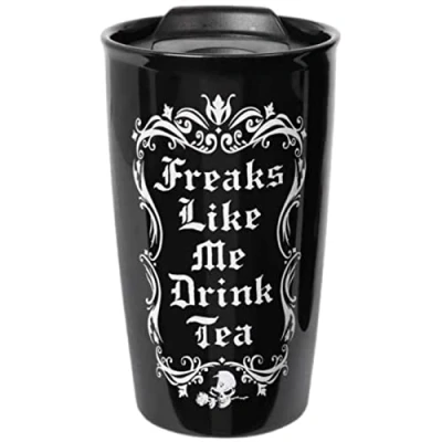 Afbeelding van Alchemy Freaks Like Me Drink Tea Reisbeker Zwart