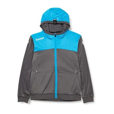 Afbeelding van Kempa Emotion 2.0 Jas met Capuchon Kind Antraciet Blauw Maat 128