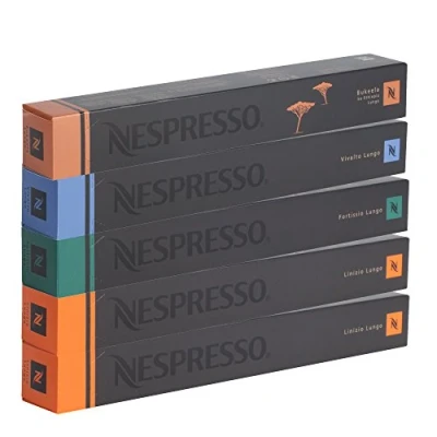 Afbeelding van NESPRESSO ORIGINEEL, selectie van Lungo koffie, licht tot donkerder roosteren, compatibel met originele koffiezetapparaten, capsuleset 50 koffiecapsules