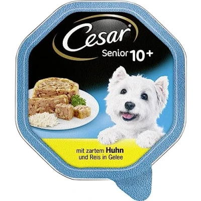 Afbeelding van 28x150g Cesar Senior 10+ kuipje met kip en rijst nat hondenvoer