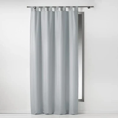 Afbeelding van Gordijnen Kant en klaar met ophanglus 140x260cm uni polyester licht grijs