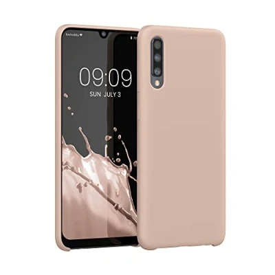 Afbeelding van kwmobile telefoonhoesje geschikt voor Samsung Galaxy A50 Hoesje met siliconen coating Smartphone case in kokosmelk