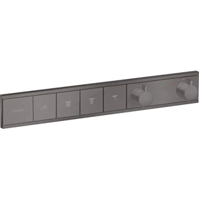 Afbeelding van Hansgrohe douchethermostaat afbouwdeel rainselect 4 functies geborsteld zwart chroom 15382340