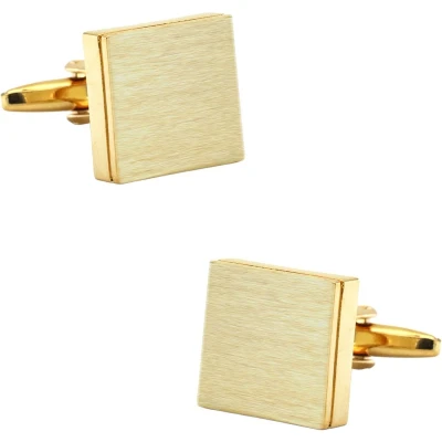 Afbeelding van Fako Bijoux® Manchetknopen Geborsteld Vierkant 16x16mm Goudkleurig