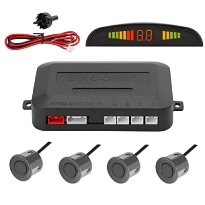 Afbeelding van TKOOFN Radar Kit 4 GRIJS Sensoren Auto Parking Systeem Digitale Parkeren LED Display