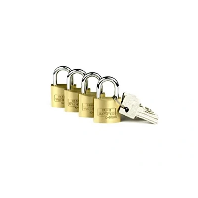 Afbeelding van Burg Wächter 4er Set Quadro 222 30 SB Hangslot Gelijksluitend Messing Sleutelslot