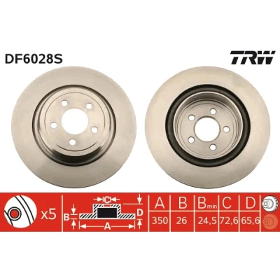 Afbeelding van Trw Remschijf DF6028S