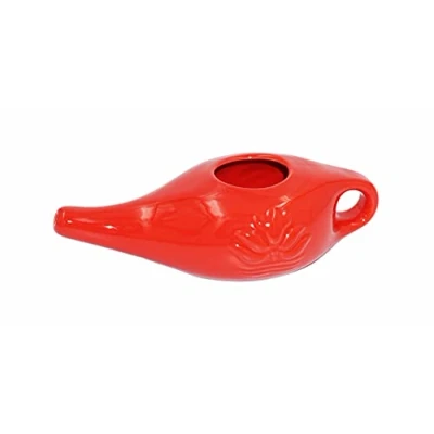 Afbeelding van Biebri NetiPot Neusreinigingskan van keramiek, 250 ml, rood