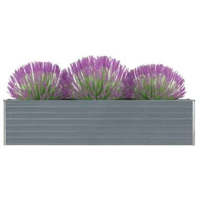 Afbeelding van Plantenbak verhoogd 320x40x77 cm gegalvaniseerd staal grijs