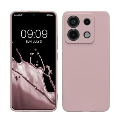 Afbeelding van kwmobile telefoonhoesje geschikt voor Xiaomi Redmi Note 13 Pro 5G / Poco X6 Hoesje smartphone Precisie camera uitsnede In licht oudroze