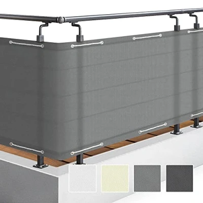 Afbeelding van Sol Royal PB2 Balkonscherm Grijs 600 x 90 cm Balkondoek Waterafstotend UV Bescherming incl. Bevestigingsmateriaal