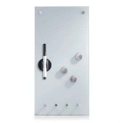 Afbeelding van Zeller 11610 memobord met haak, glas, wit, ca. 20 x 40 4 cm