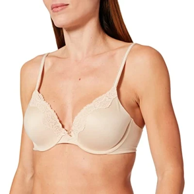 Afbeelding van Maidenform beha effen microvezel dames, beige, FR: 95D (maat fabrikant: 36D), Beige (Latte Lift/Black Lck), 80D