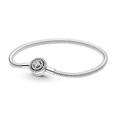 Afbeelding van Pandora 590038C01 Armband Halo Snake Chain zilver zirconia