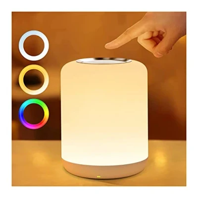 Afbeelding van SOLIDEE nachtlampje Touch Dimbaar, led voor baby&#039;s, met 256 RGB warm witte tafellamp, batterij USB opladen, 1 uurs timer slaapkamer, woonkamer, kinderen, volwassenen