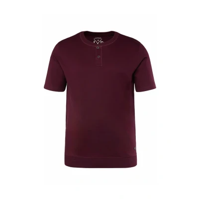 Afbeelding van JP1880 Henley Bauchfit Halbarm Tshirt basic, Heren, Maat: Large, Dark ruby