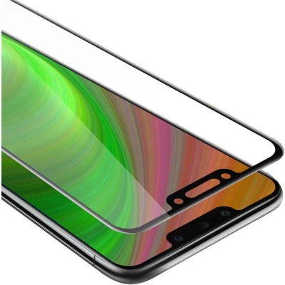 Afbeelding van Cadorabo Screenprotector geschikt voor Huawei MATE 20 LITE Volledig scherm pantserfolie Beschermfolie in TRANSPARANT met ZWART Gehard (Tempered) display beschermglas 9H hardheid 3D Touch